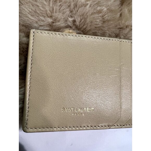 Saint Laurent Small Lou Puffer Genuine Shearling Pouch in Beige - Picture 6 of 8